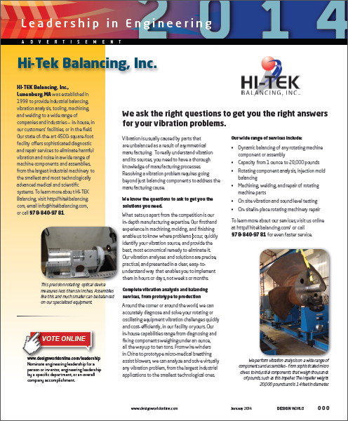 HI-TEK Balancing is a Leader in Engineering